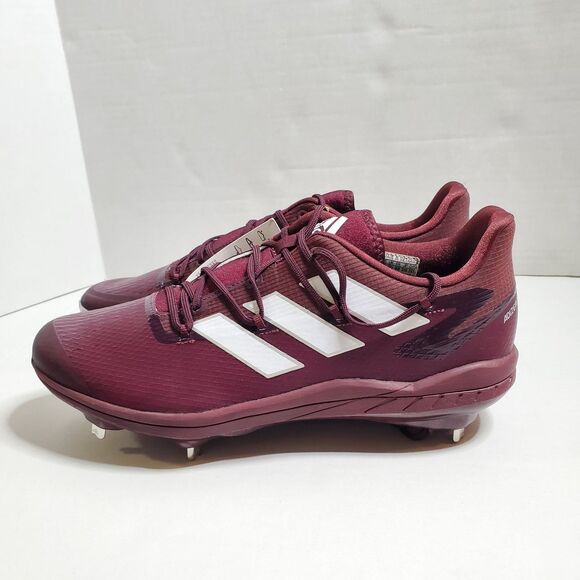Adidas Adizero Afterburner Metal Baseball Cleats Size 13 Burgundy H00977 Mens - Picture 1 of 10